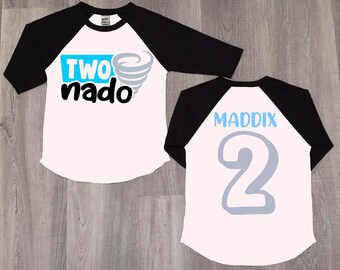 Twonado 2nd Birthday Shirt: Toddler Baseball Tee