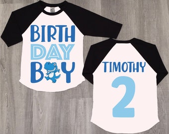 Dinosaur Birthday Boy Shirt: Custom 1st Birthday Raglan