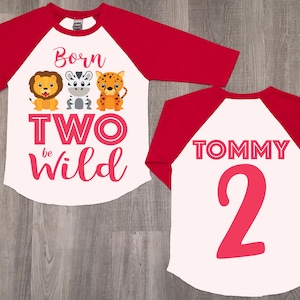 Two Wild Birthday Shirt: Custom 1st or 2nd Birthday Raglan
