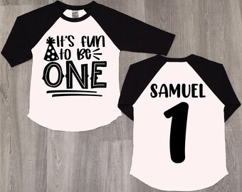 Fun to Be One Birthday Raglan Shirt: Custom First Birthday