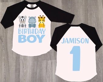 Safari Animals Birthday Boy Shirt: Custom First Birthday Tee