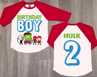 Hulk 2nd Birthday Shirt: Superhero Raglan Tee