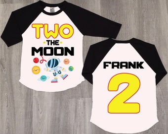 Two the Moon Birthday Shirt: Space Theme 2nd Birthday