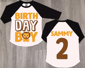 Safari Lion 2nd Birthday Boy Raglan Shirt