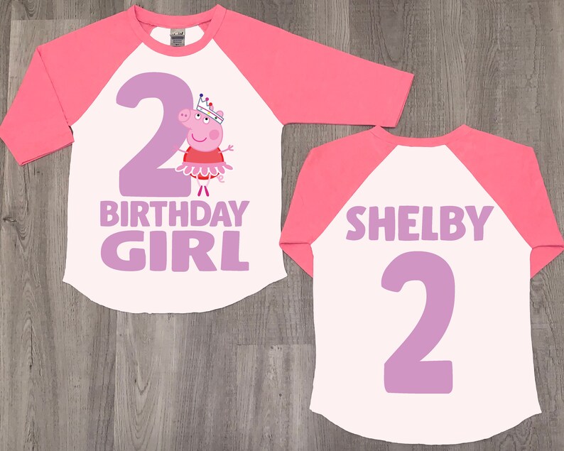 Peppa Pig Birthday Girl Shirt 2nd Birthday Shirt Peppa Pig Etsy New