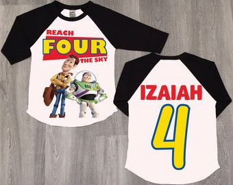 Personalized Toy Story 4th Birthday Raglan Shirt