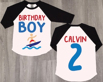 Surfer 1st Birthday Shirt: Boy's Beach Party Tee