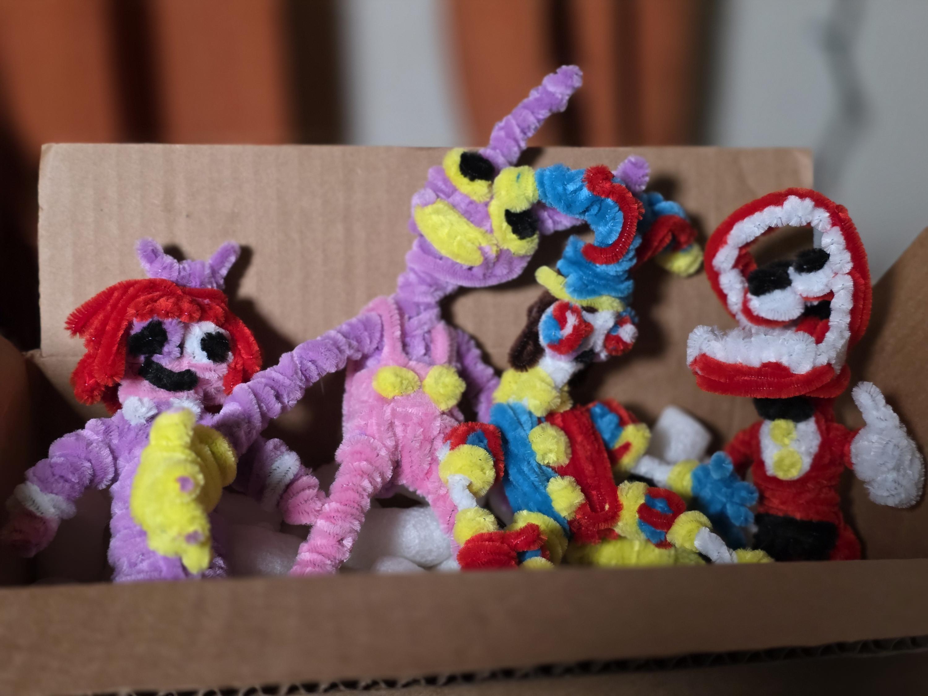 Pipe Cleaners Keychain Rabbit The Amazing Digital Circus Keychains Set – Handmade Pipe Cleaner Figure ...