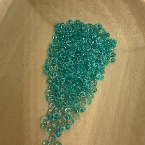 Charming Miyuki Beads in Dark Aqua Green  - Ideal for Fresh and Calming Creations 15/0 Round - Inside Color Lined, Dark Aqua Green (#1555)