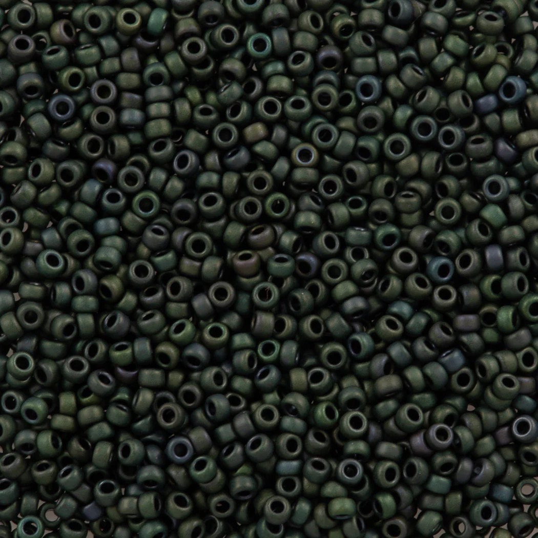 6-2066, Miyuki 20g Matte Metallic Dark Green Iris 6-2066, Miyuki 20g Matte Metallic Dark Green Iris