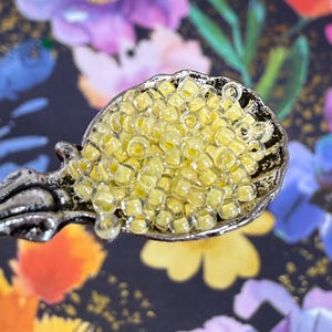 Cuentas de semillas amarillas Miyuki 15/0 / Lustre con revestimiento de color, Rocaille japonesa