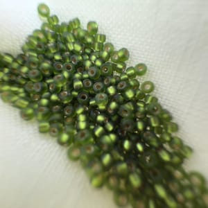 Olive | 15/0 Japanese Seed Beads | Matte, Silverline | Miyuki | 3.5g & 7.0g Bags (SKU: 15-Miyuki-26F)