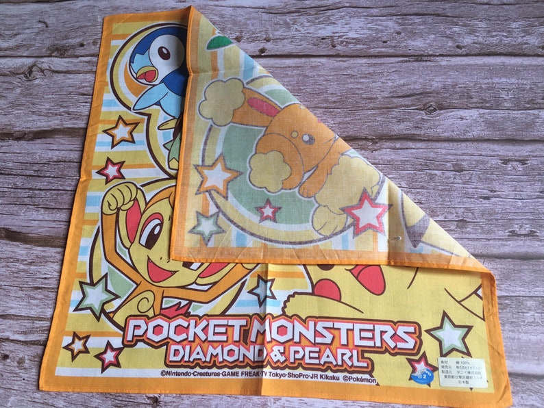 Pokemon Pocket Monsters Diamond Pearl Vintage Handkerchief image 6