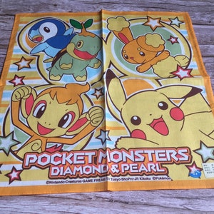 Pokemon Pocket Monsters Diamond Pearl Vintage Handkerchief image 3