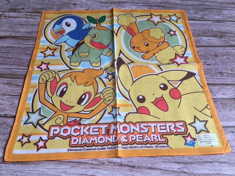 Pokemon Pocket Monsters Diamond Pearl Vintage Handkerchief image 3