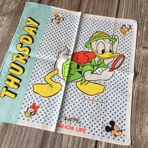 Donald Duck Vintage Taschentuch Walt Disney Figuren Kinder Cartoon