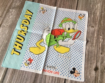 ヴィンテージ 1950年代 子供用ハンカチ ウォルト・ディズニー ドナルド
