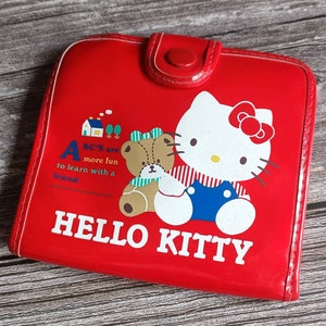 Carteira Sanrio Hello Kitty Vintage Meninos Meninas Bolsas Moeda 90 Urso de Pelúcia Vermelho