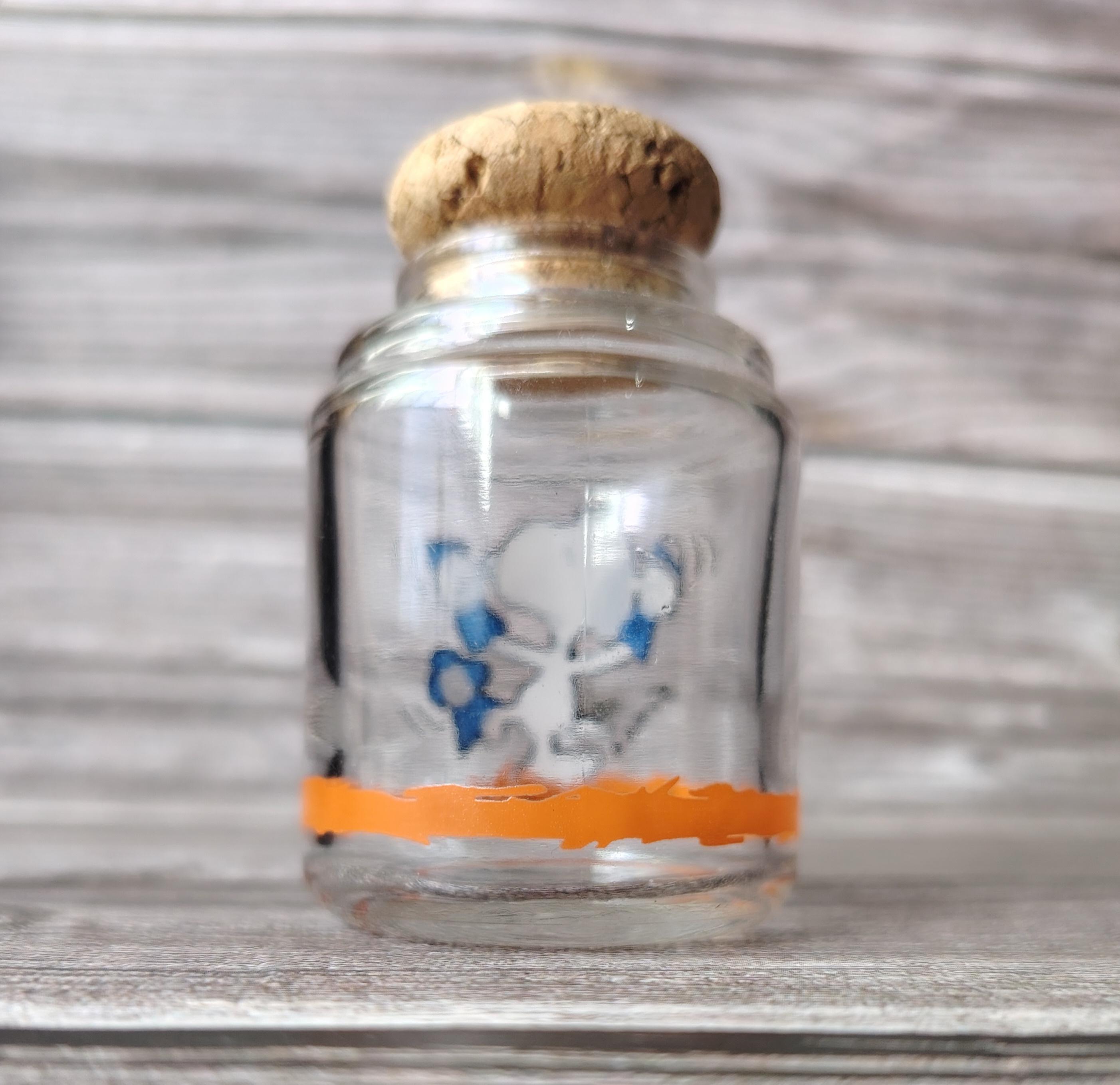 1958年製ヴィンテージ スヌーピーガラス瓶：ピーナッツ コレクターズ