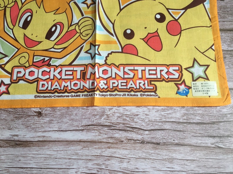 Pokemon Pocket Monsters Diamond Pearl Vintage Handkerchief image 2