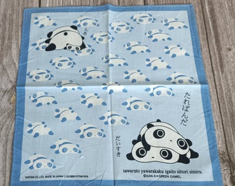 Vintage Tarepanda San-X Handkerchief Made in Japan Cotton Panda Collectible
