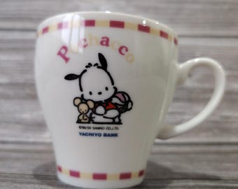 Vintage Pochacco Sanrio Mug Yachiyo Bank Japan Ceramic Collectible Cup