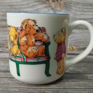 Vintage 1990 North American Bear Co keramisk mugg nallebjörn kaffekopp samlarobjekt