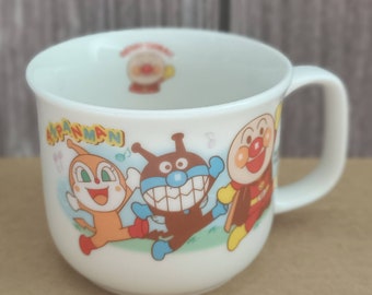 Vintage Anpanman Kids Land Mug Made Japan Baikinman Collectible Cup
