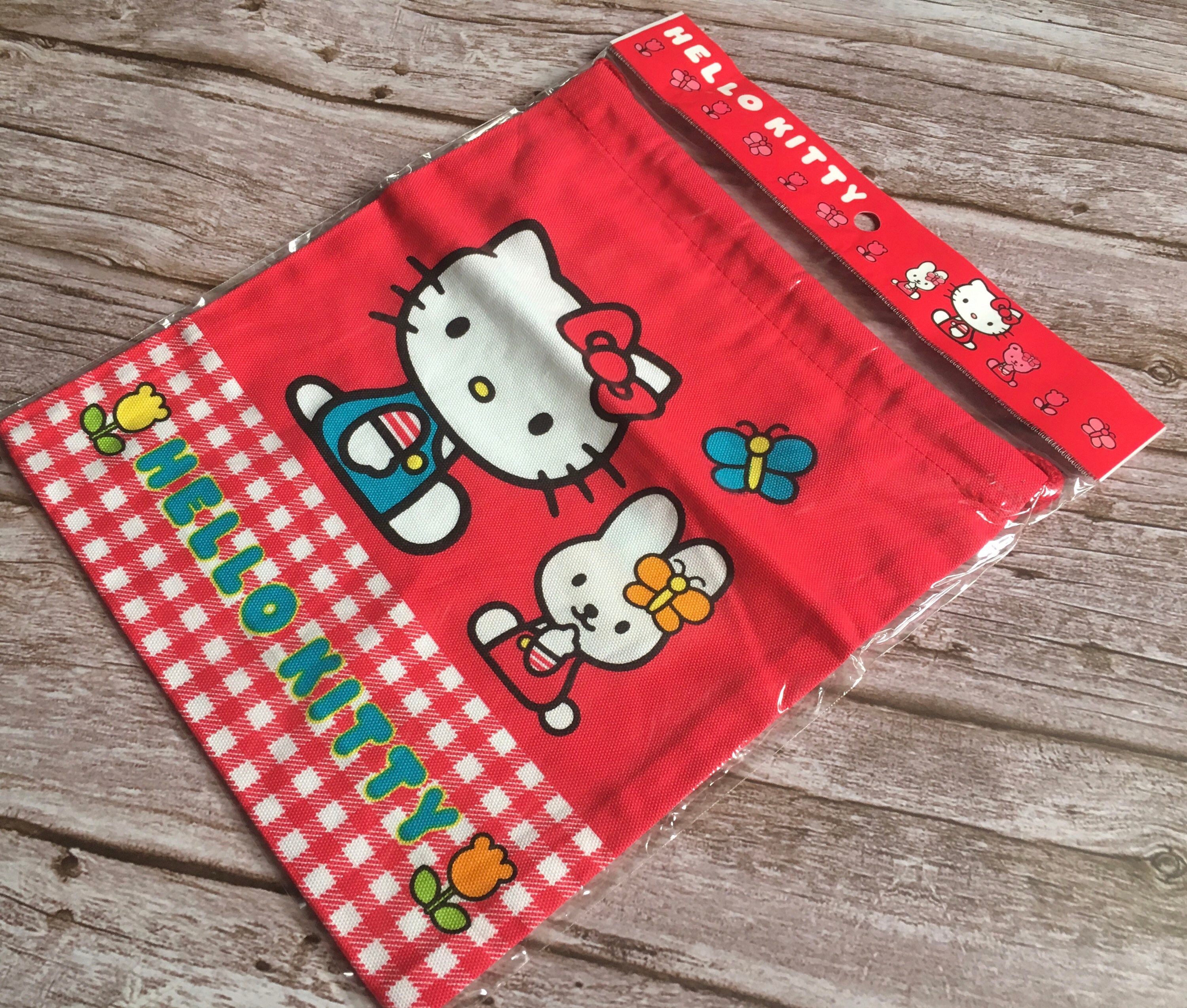 Hello Kitty Sanrio Drawstring Bags Vintage Classic Collectable Red