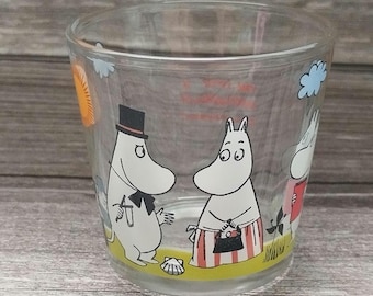 Vintage Moomin Glass Cup: Tove Jansson Story, Collectible Scandinavian Glassware