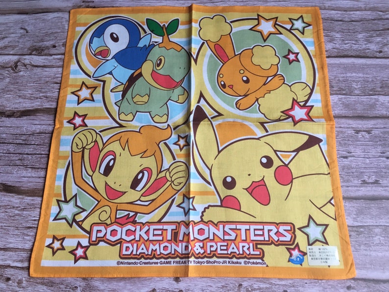 Pokemon Pocket Monsters Diamond Pearl Vintage Handkerchief image 9