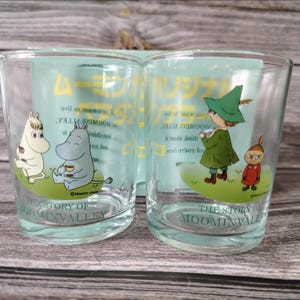 Moomin Glass Tumbler Set Japan 2000s — Rare Original Boxed Pair | The Story of Moominvalley Collector Cups