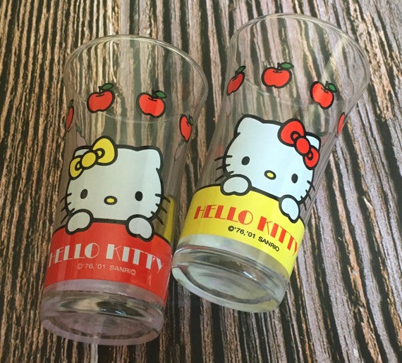 Vintage Sanrio Hello Kitty Drinking Glasses Classic Retro