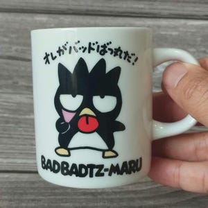 Kubek Vintage Badtz-Maru 1995, ceramiczny kubek Sanrio, kubek do kawy Kawaii Penguin, retro japońskie naczynia do picia Anime, kolekcjonerska SEGA wyprodukowana w Korei