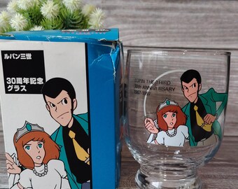 Lupin the Third 30th Anniversary Vintage Glass Cup Japan 1997