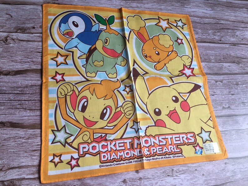 Pokemon Pocket Monsters Diamond Pearl Vintage Handkerchief image 5