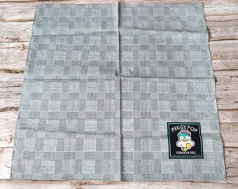 Vintage Peggy Pop Sanrio Handkerchief 1980s Japanese Character Cotton Hanky