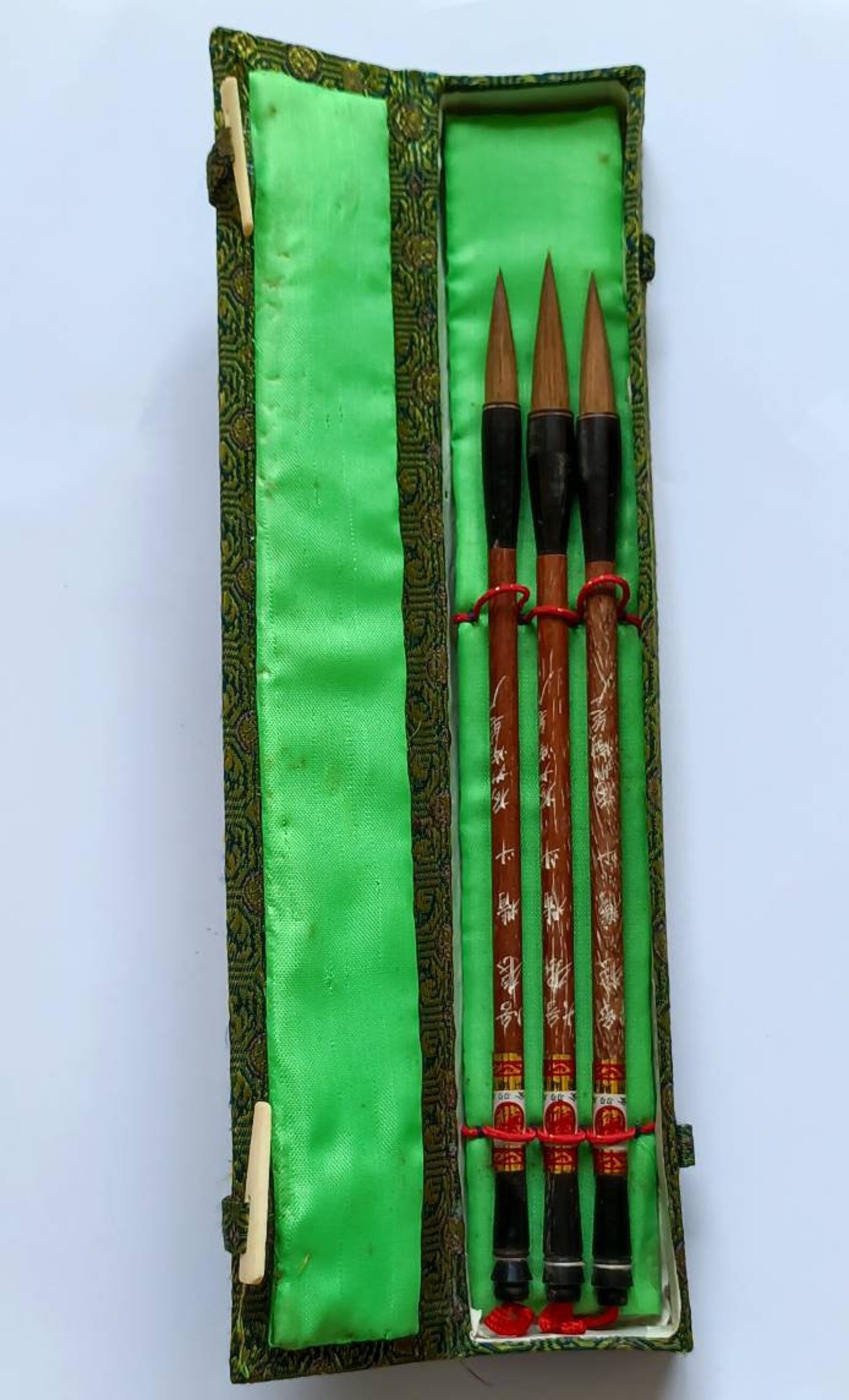 Traditional Japanese Calligraphy Paint Brushes Vintage Retro Set Etsy