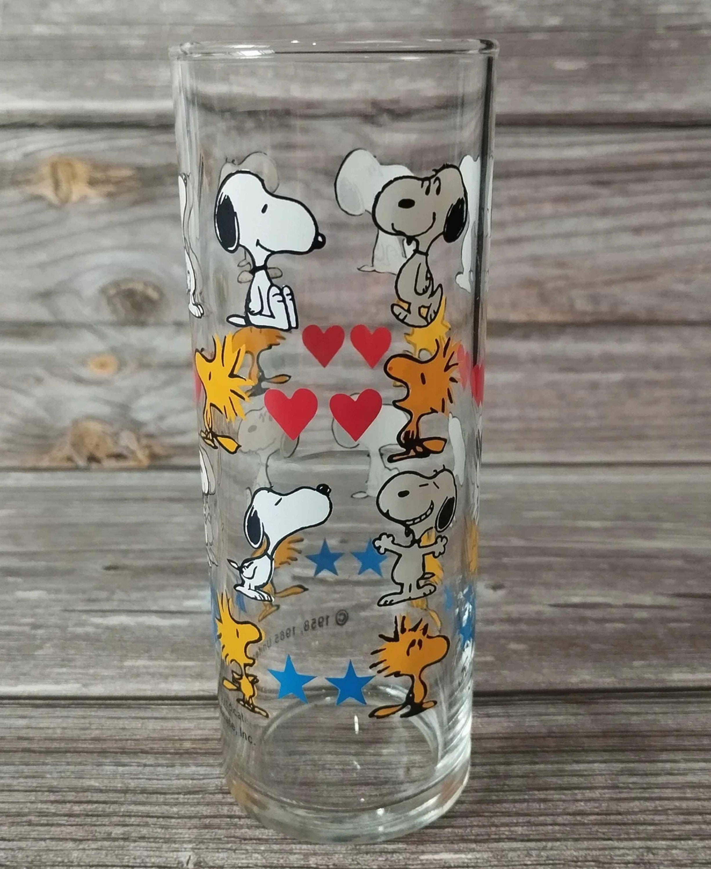 Vintage snoopy glass - Etsy 日本