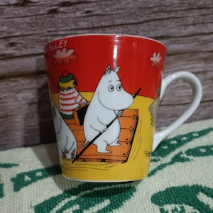 Vintage Moomin Mug Japan The Story of Moominvalley Colorful Cup 2000s Cartoon Nordic Cute Collectible Gift