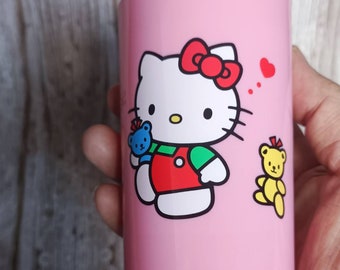 Vintage 1993 Hello Kitty Sanrio Pink Plastic Cup Made in Japan Collectible Tumbler