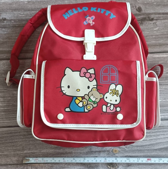 Hello Kitty X Ecomo Red Apple Large Zipper Backpack RARE