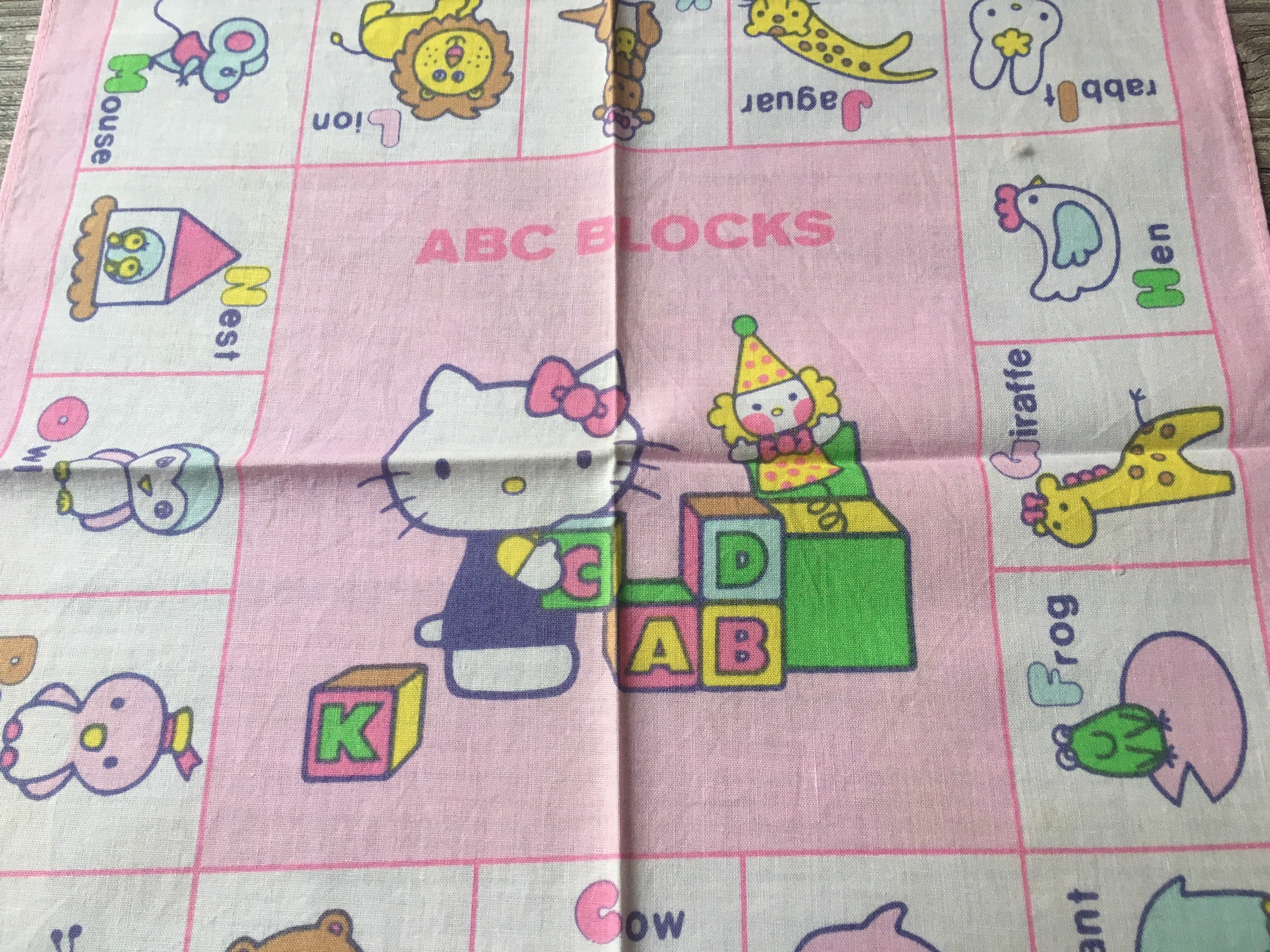Sanrio Hello Kitty Abc Blocks Vintage Handkerchiefs - Etsy