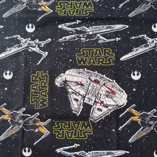 Star Wars Print Fabric By The Yard Pre-Cut. 100% Cotton ****Ships Worldwide****