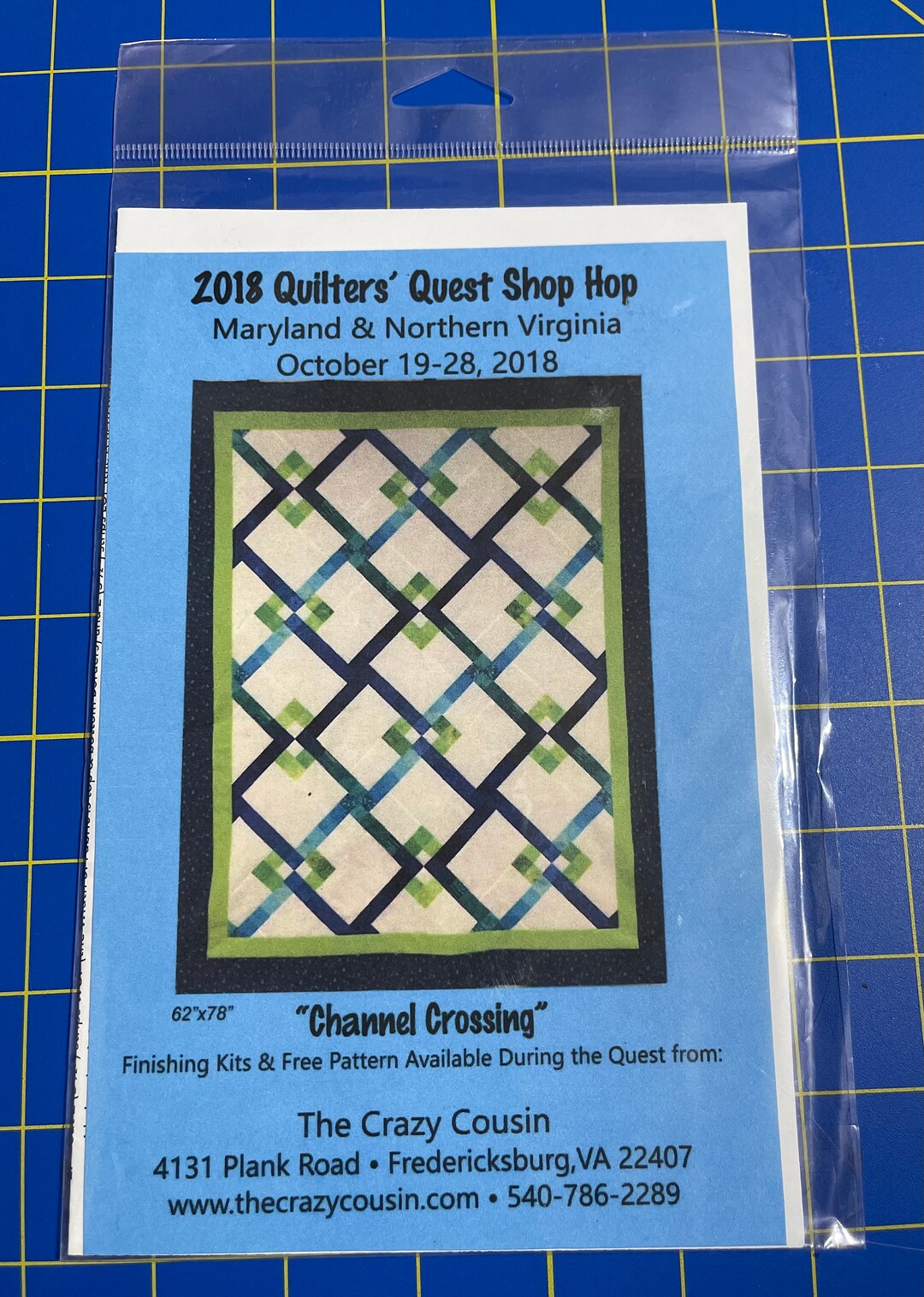 2018 Quilters Quest Shop Hop Channel Crossing by the Crazy Cousin Etsy