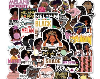 Whitlei-Black Woman Black Girl Magic Queen Fashion Doll Glam Sticker Sticker Fashion Doll,Planner Girl Planner Sticker