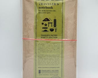 Traveler's Company Kyoto Edition Blue Leather Notebook, Standard Size, Journal Planner