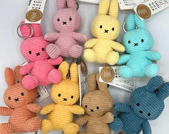 Corduroy Miffy Keychain, Plush Dutch Bunny