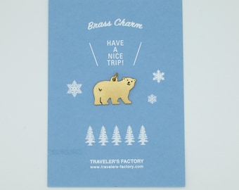 Traveler's Factory Traveler's Company Traveler's Notebook Charm Brass Bear - Winter Limited Edition