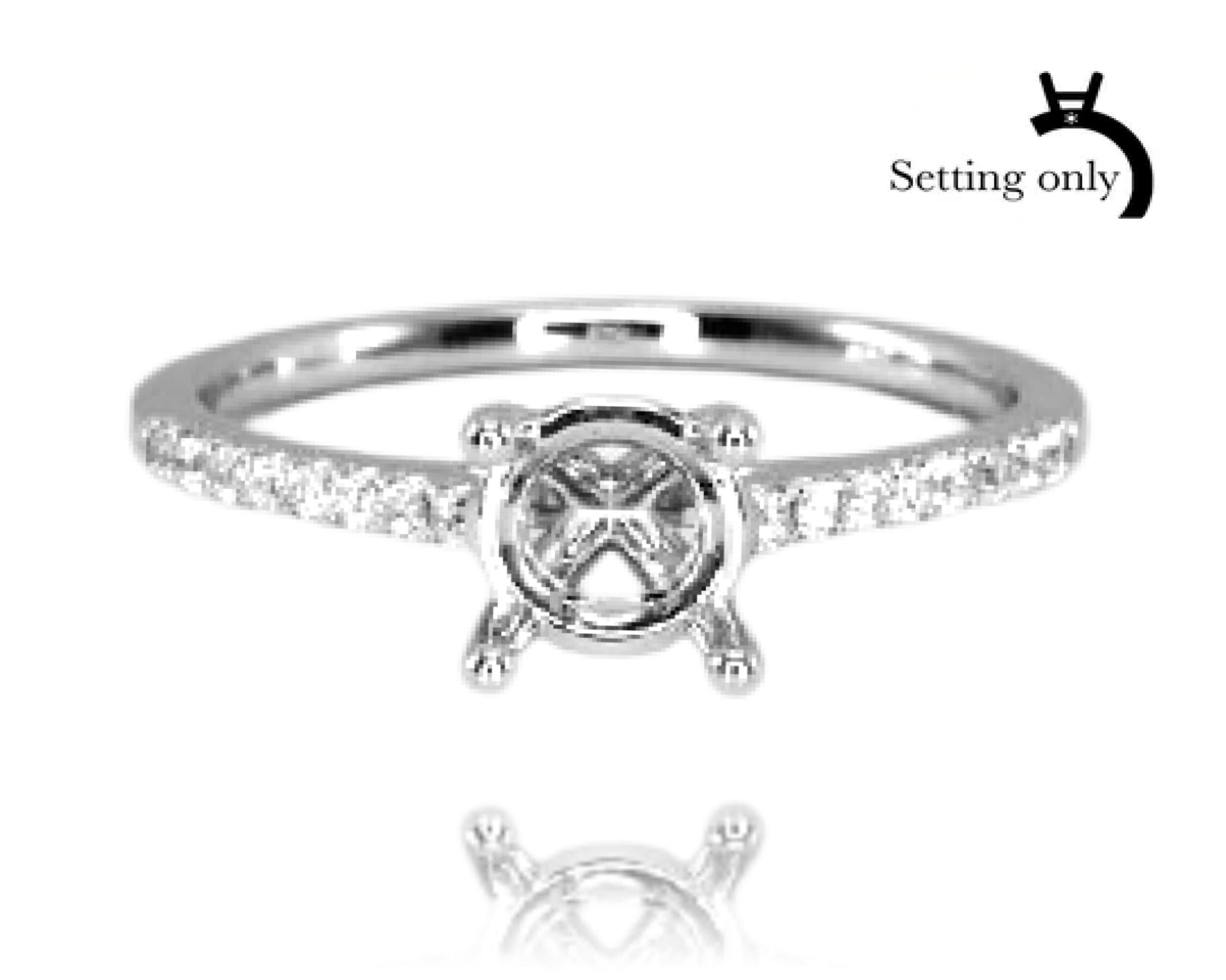 Cathedral Engagement Ring Setting Real Diamond Engagement Etsy